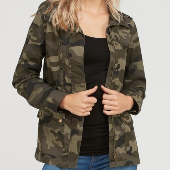 Camo Pattern Zip  Medium Legnth Jacket - Picture 3 of 7